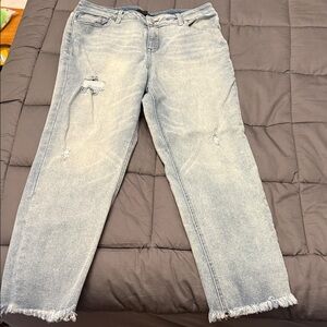 Stylish Light Blue Distressed Women Jeans